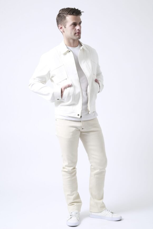 Utility Denim Jacket – Ecru